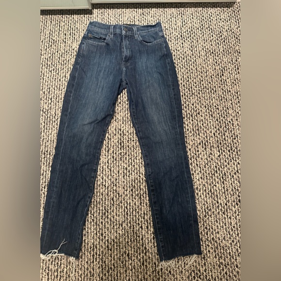 Seven for all mankind GENEVIEVE high rise cropped raw hem jeans size 26 - Picture 10 of 13